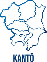 Simplified Kanto region map with prefecture borders