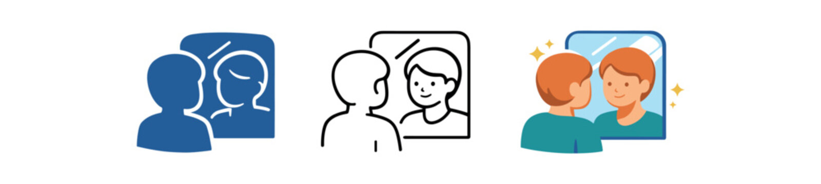 creative solitude person looking at reflection mirror gentle awareness