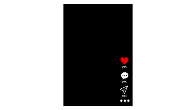 Glowing Vertical Video Overlay of Animated Reels Engagement Icons Growing , 100K Likes, Comments, Shares. Social Media Elements. Social Media Management, Social Media Marketing.4k animation video .