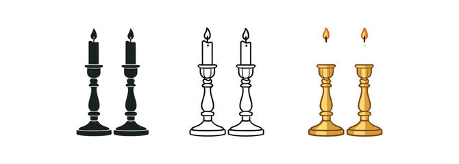 cultural spiritual holidays tall candle holders pair ceremony