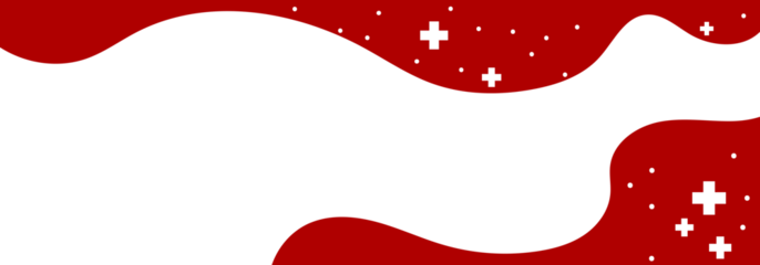 Red wave design with white crosses and dots on white background transparent background