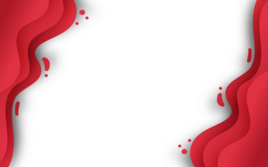 Red wavy abstract background with white space for text and design elements transparent background