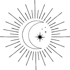 Magic tarot mystic stars illustration