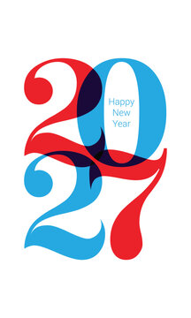 2027, Happy New Year 2027, 2027 Logo Design template with typography logo 2027 for celebration and season decoration. Minimalist trendy 