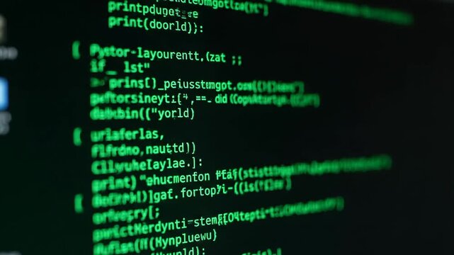 Close-Up of Computer Code on a Screen - This video features a close-up shot of a computer code displayed on a dark background.