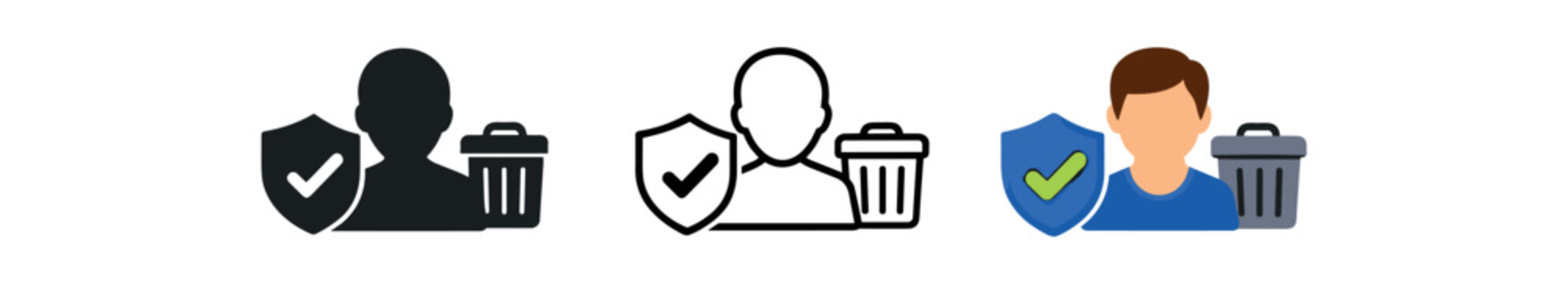 digital identity shield and trash can beside avatar account delete control