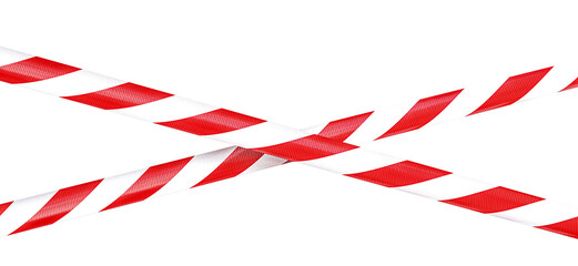 Red and white striped barrier tape 3d