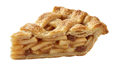 Golden Flaky Lattice Apple Pie Slice