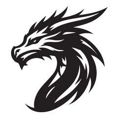 Fototapeta premium Dragon silhouette vector 