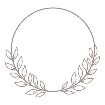 Floral frame with copy space for text or letter. Set of floral design logo elements. Laurels frames branches with circle borders collection. For label, corporate identity, wedding invitation, card.