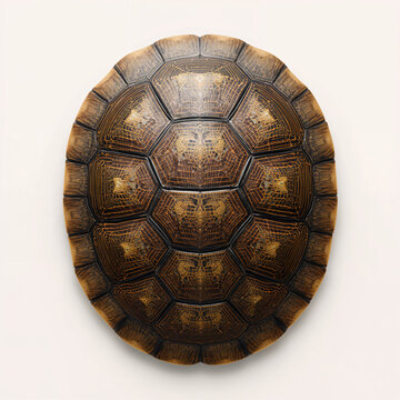 Brown turtle shell with hexagonal pattern hexagons