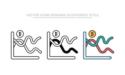 Fototapeta premium Line Chart vector design in modern and trendy style icon