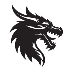 Fototapeta premium Dragon silhouette vector 