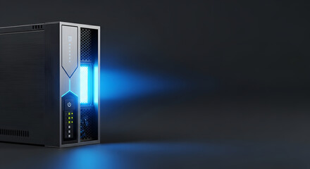 High-Performance Server with Electrifying Blue Light