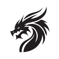 Fototapeta premium Dragon silhouette vector 