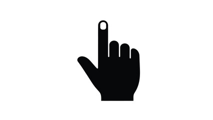 Obraz premium A simple black silhouette of a hand with the index finger pointing up