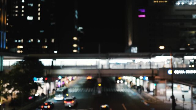 梅田エリアのナイトシーン　ソフトフォーカス背景テクスチャ　2026年1月18日撮影