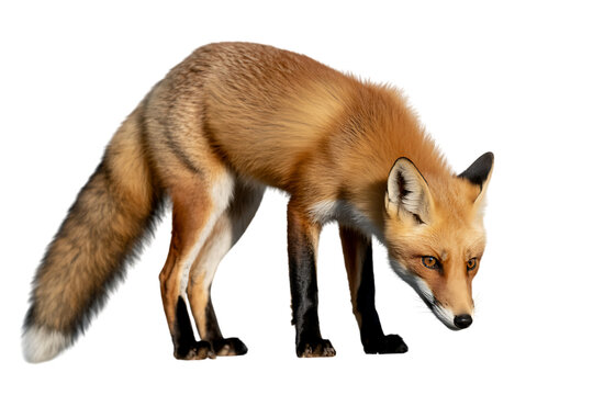 Red fox looking down