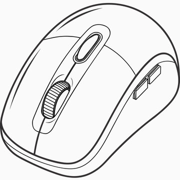 Modern Wireless Computer Mouse on White Background