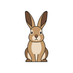 Obraz premium Brown Rabbit sitting upright