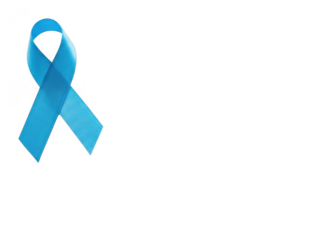Bright blue awareness ribbon symbol for diabetes or prostate cancer support, isolated on transparent background