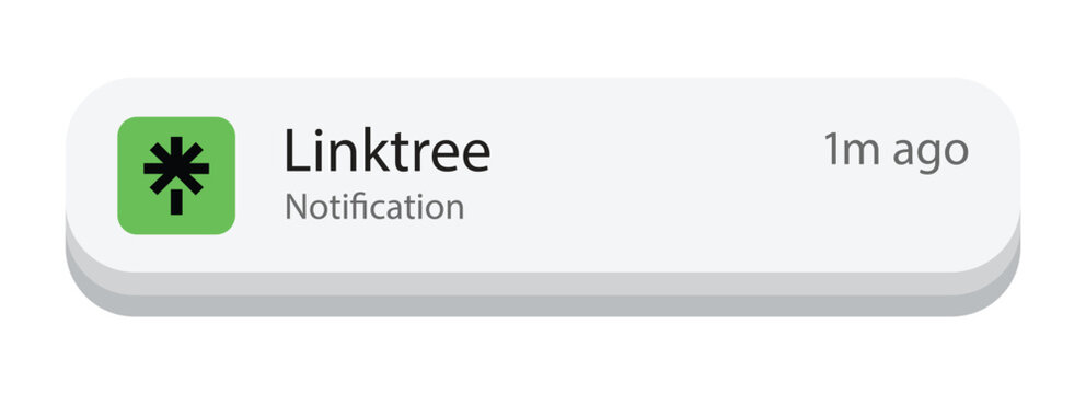 Linktree App Notification Banner, Editorial Use Only