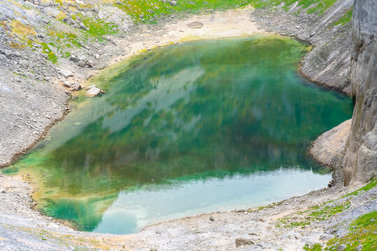 Blue Lake (Modro Jezero) in Imotski Karst Sinkhole, Croatia