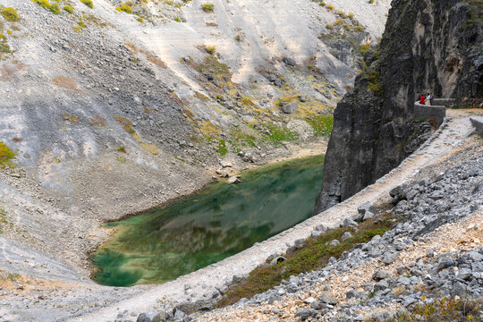 Blue Lake (Modro Jezero) in Imotski Karst Sinkhole, Croatia