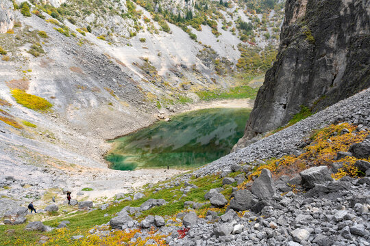 Blue Lake (Modro Jezero) in Imotski Karst Sinkhole, Croatia