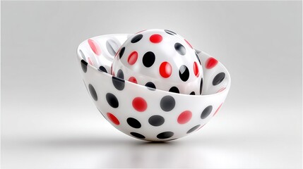 Abstract Polka Dot Object Isolated On White Background