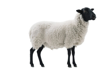 Fototapeta premium Blackface sheep standing profile isolated