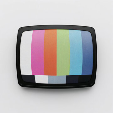 Television Test Card Displaying Colorful Broadcast Bars