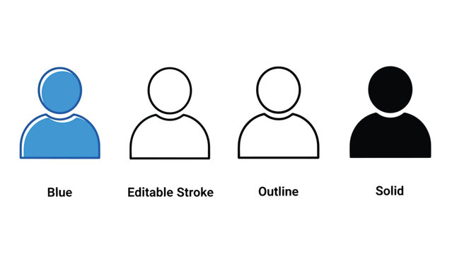 Vector Illustration of User Icons in Various Styles and Colors