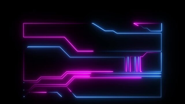 Digital neon HUD futuristic background. Future technology interface data sci-fi display screen. Digital HUD graphic for information call box bars, Technology HUD template.