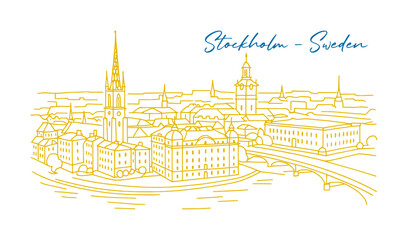 sketch drawing of stockholm city - sweden (artwork 1)