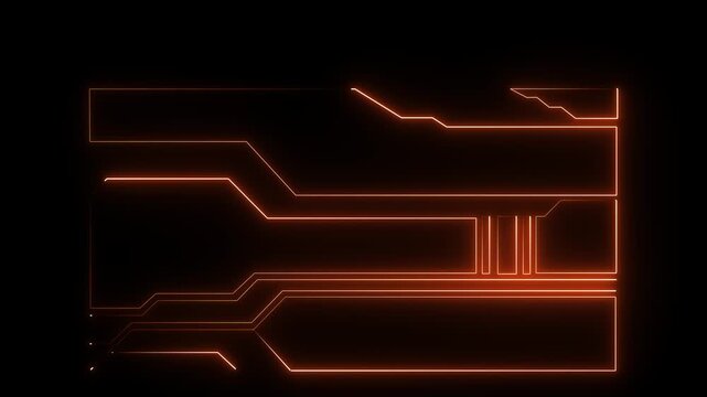 Digital neon HUD futuristic background. Future technology interface data sci-fi display screen. Digital HUD graphic for information call box bars, Technology HUD template.