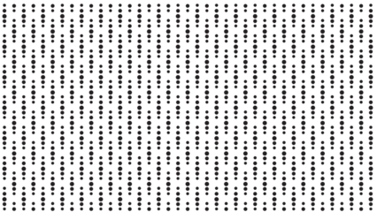 Seamless pattern of black dots with varied sizes in vertical columns, creating a unique textured background for design projects.