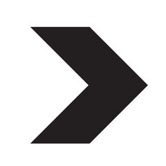 Bold black right-facing arrow shape isolated on a clean white background, representing direction, progress, and forward movement.