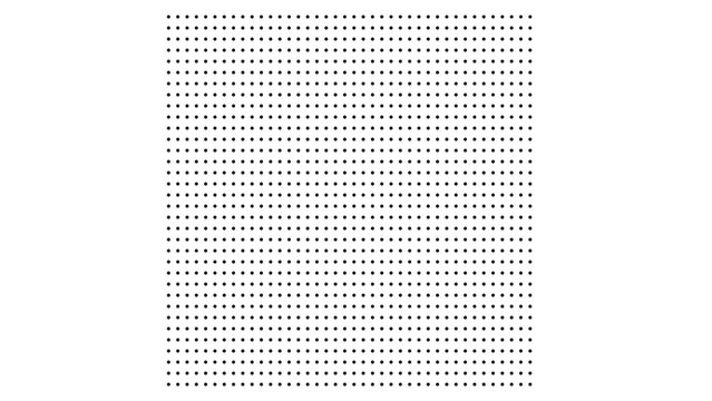 A dense grid of small black dots evenly spaced across a white background, creating a subtle textured surface or background.