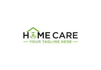 home care vector logo design template with wordmark design style, vector home care logo, vector health care home logo