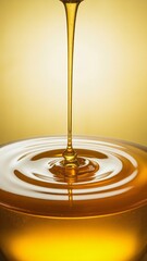 Close-up view of flowing honey pouring background texture.