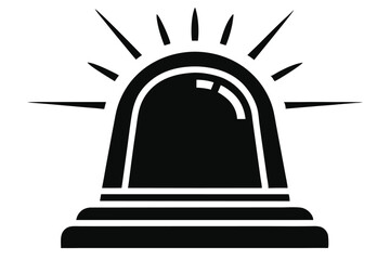 emergency siren icon silhouette line art vector illustration with a white background