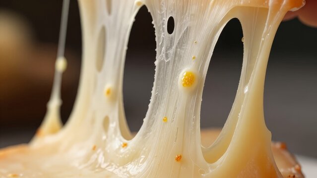 Melted Mozzarella Cheese Stretching Over Pizza, Artisan Pizza Chef Pulling Slice, Warm Oven Glow, Bubbling Golden Crust, Flecks Of Cheddar, Elastic Strings, Rich Dairy Sheen, Rustic Kitchen