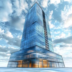 Fototapeta premium Skyscraper futuristic blueprint architecture digital tower structural design picture