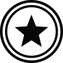 Fototapeta premium Black star icon in circle, star symbol, vector graphic