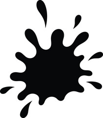 Black ink splatter on white background, creative art design element