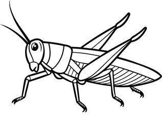Grasshopper silhouette, insect silhouette, jumping bug drawing, minimal line sketch, nature insect design