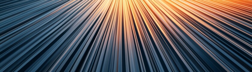 Sunrise Rays Abstract Gradient of Parallel Lines, Warm Glow on Blue Metal Texture, Concept of Hope and New Beginnings, Light, Texture, Abstract, Sunrise