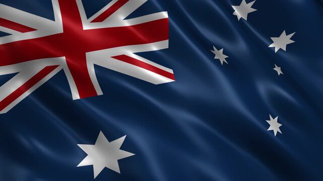 waving australia national flag animation loop