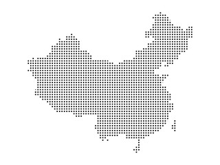 Obraz premium Dots China Country Map Vector Illustration Vector Illustration